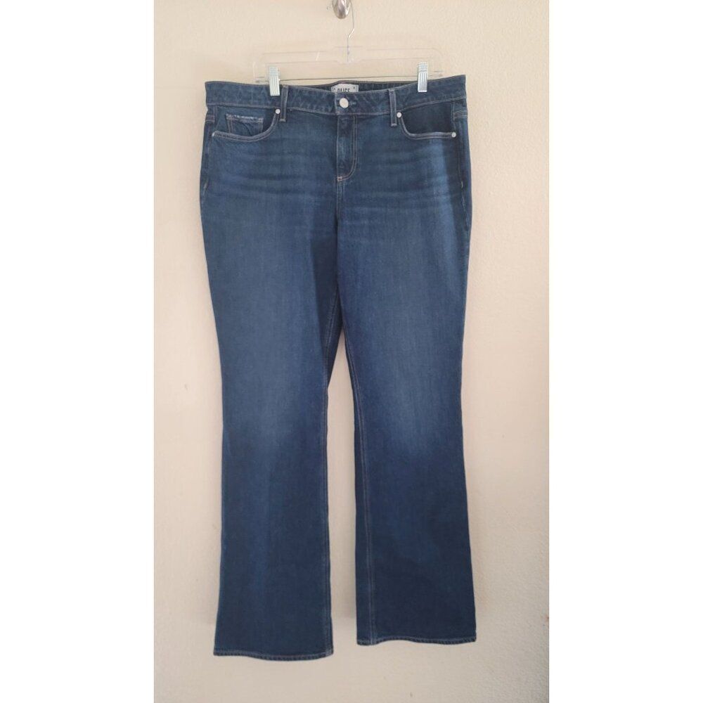 Paige Womens Sloane Straight-Leg Jeans Size 33 Dark Wash 98% Cotton 2% Elastane